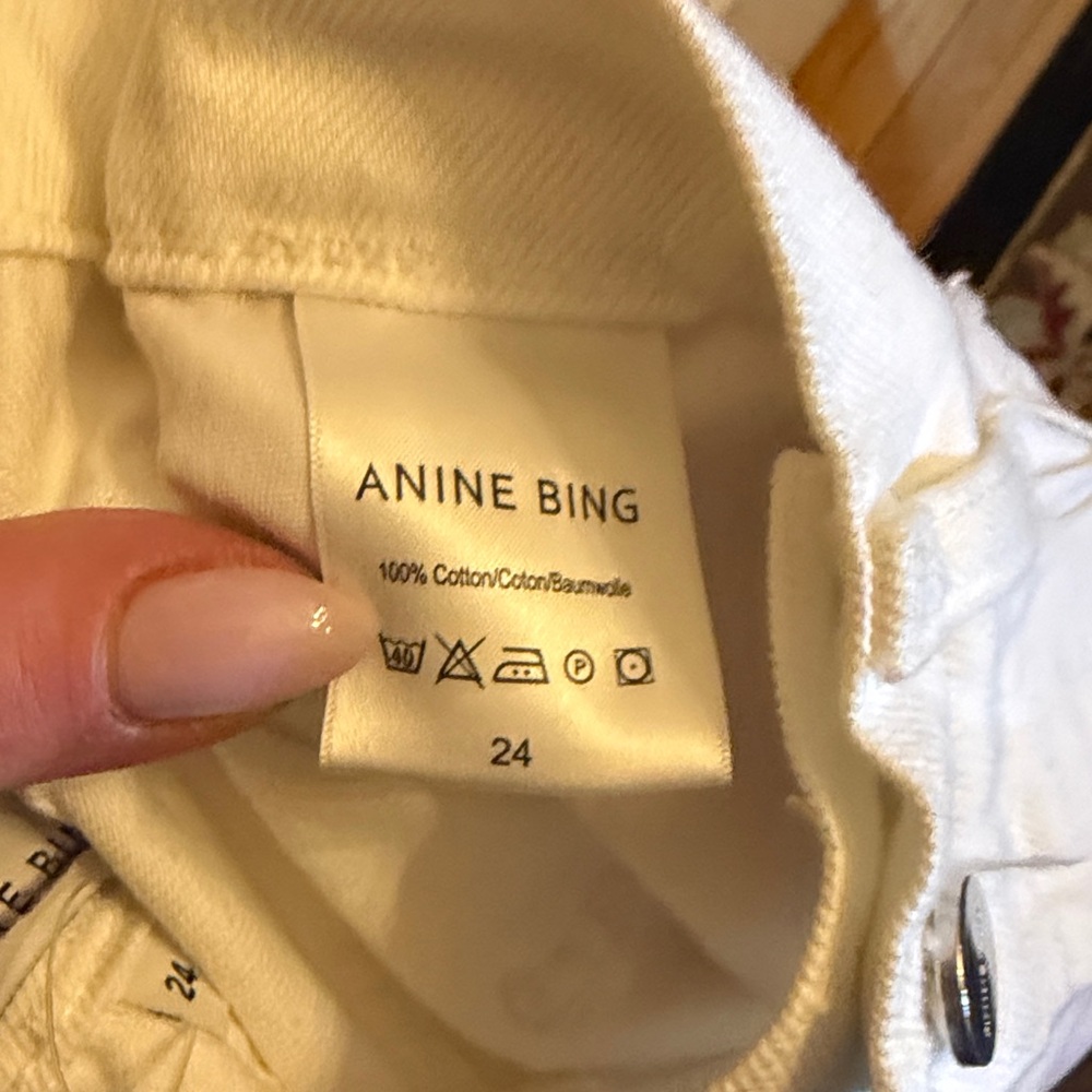 NWT Anine Bing 24 Sonya Jean high rise slim ankle white - Picture 10 of 10